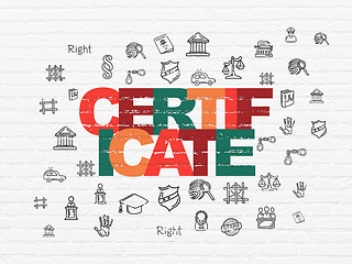 Image showing Law concept: Certificate on wall background