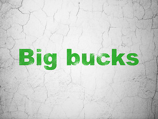 Image showing Business concept: Big bucks on wall background