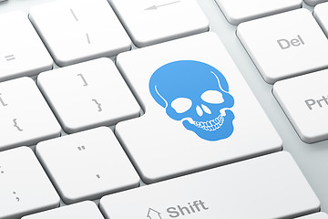 Image showing Healthcare concept: Scull on computer keyboard background