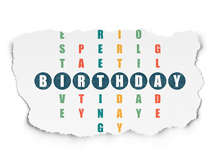 Image showing Holiday concept: Birthday in Crossword Puzzle