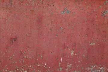 Image showing Old red cracked paint on metal background