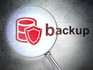 Image showing Programming concept: Database With Shield and Backup with optical glass