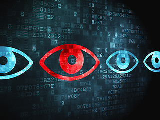 Image showing Security concept: Eye on digital background