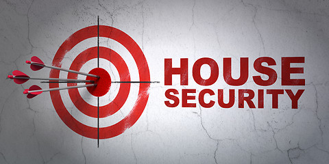 Image showing Safety concept: target and House Security on wall background