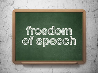 Image showing Politics concept: Freedom Of Speech on chalkboard background