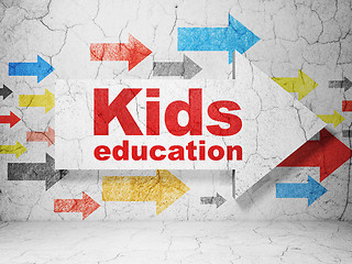 Image showing Studying concept: arrow with Kids Education on grunge wall background