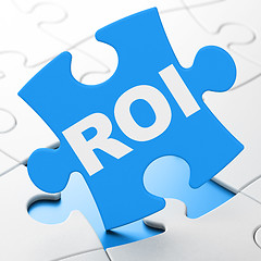 Image showing Business concept: ROI on puzzle background