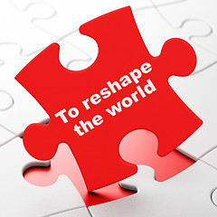Image showing Politics concept: To reshape The world on puzzle background
