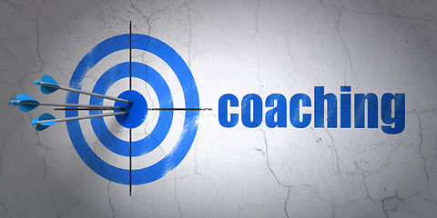 Image showing Learning concept: target and Coaching on wall background