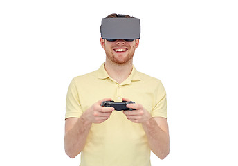 Image showing man in virtual reality headset or 3d glasses