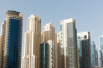 Image showing Dubai city business district with skyscrapers