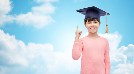 Image showing happy girl in bachelor hat or mortarboard