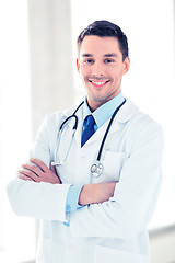 Image showing male doctor with stethoscope