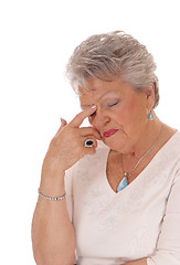 Image showing Portrait of sad looking senior woman.