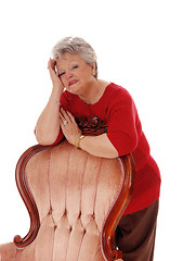 Image showing Happy relaxed senior woman.