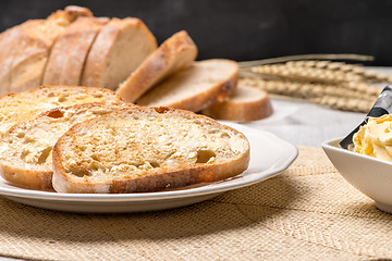 Image showing Breakfast table with toast