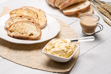 Image showing Breakfast table with toast