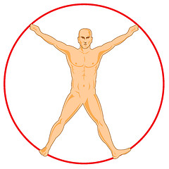 Image showing Human figure spread eagled