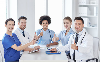 Image showing group of happy doctors meeting at hospital office