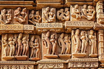 Image showing Sculptures on Adinath Jain Temple, Khajuraho