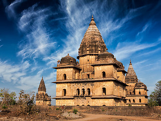 Image showing Royal cenotaphs of Orchha, India