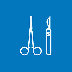 Image showing Surgical instruments line icon.