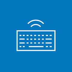 Image showing Wireless keyboard line icon.