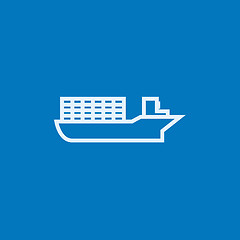 Image showing Cargo container ship line icon.