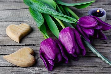 Image showing Tulip and hearts