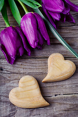 Image showing Tulip and hearts