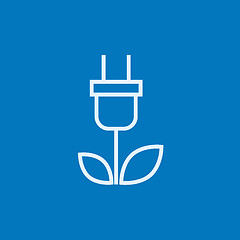 Image showing Eco green energy line icon.