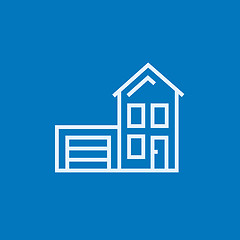 Image showing House with garage line icon.