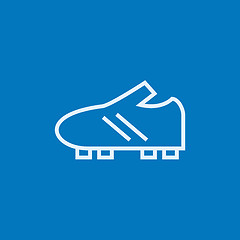 Image showing Football boot line icon.