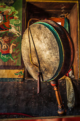 Image showing Gong in Lamayuru gompa, Ladakh, India