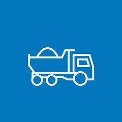 Image showing Dump truck line icon.