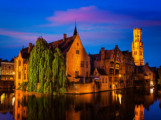 Image showing Famous view of Bruges, Belgium