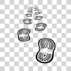 Image showing Shoe print on chekered background