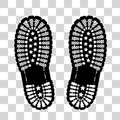 Image showing Shoe print on chekered background