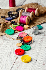 Image showing Colorful plastic buttons
