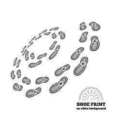 Image showing Shoe print on white