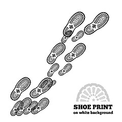 Image showing Shoe print on white