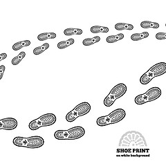 Image showing Shoe print on white