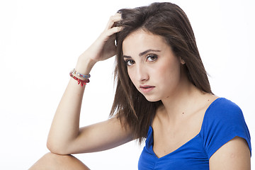 Image showing portrait of a beautiful young short haired woman