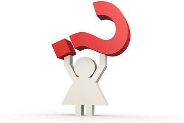 Image showing Girl icon hold a red question mark