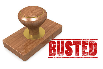 Image showing Busted red rubber stamp 