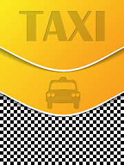 Image showing Checkered taxi brochure with silhouettes