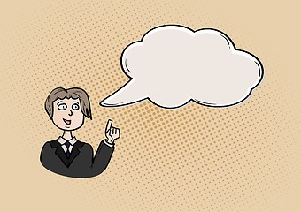 Image showing businessman with speak bubble