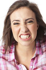 Image showing portrait of a beautiful young short haired woman