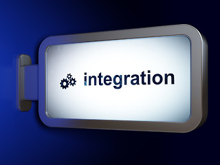 Image showing Business concept: Integration and Gears on billboard background