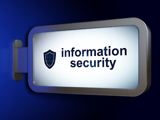 Image showing Privacy concept: Information Security and Shield on billboard background